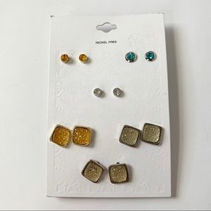 NWT Multicolor Six Pair Small Earrings